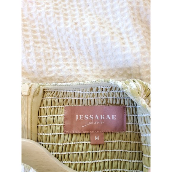 Jessakae Gather Green Gingham Tiered Midi Dress M - Picture 9 of 10